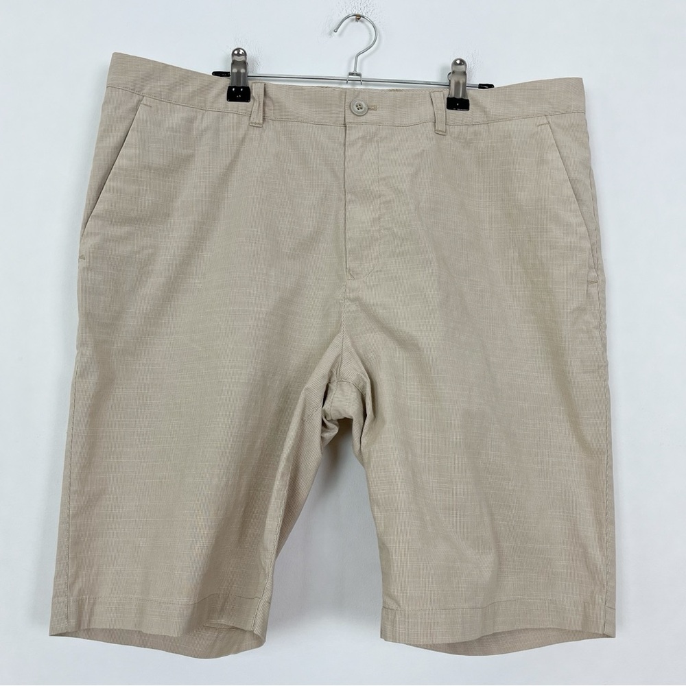 Ashworth Men’s Tan Cotton Blend Golf Shorts Size 36W Flat Front